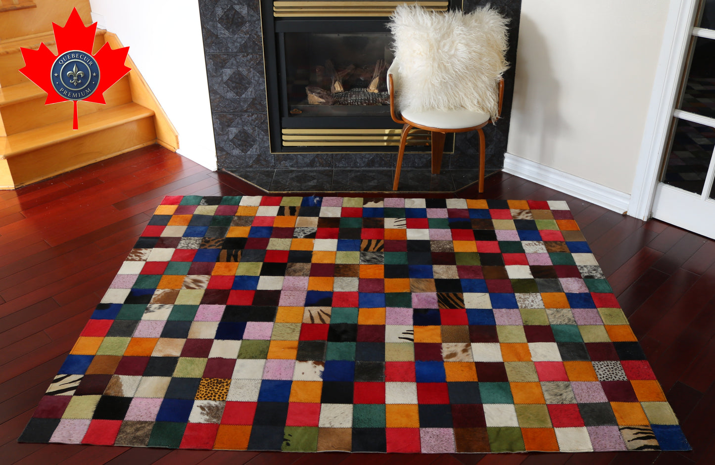 99461 Cowhide rug Patchwork Collection Quebecuir Premium