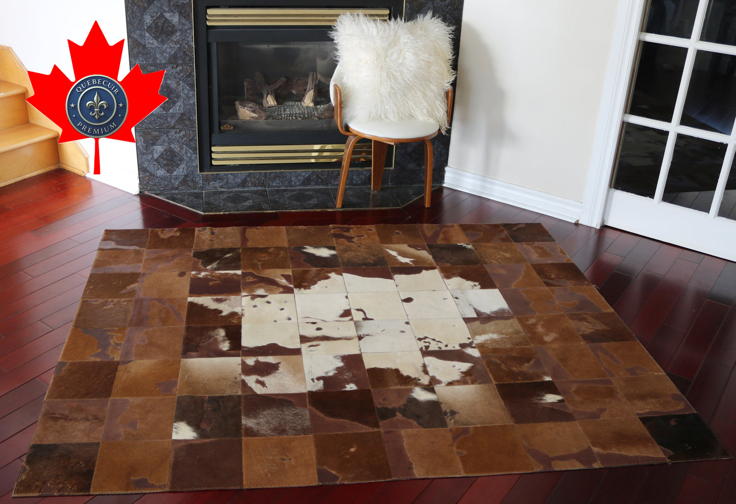 99463 Cowhide rug Patchwork Collection Quebecuir Premium