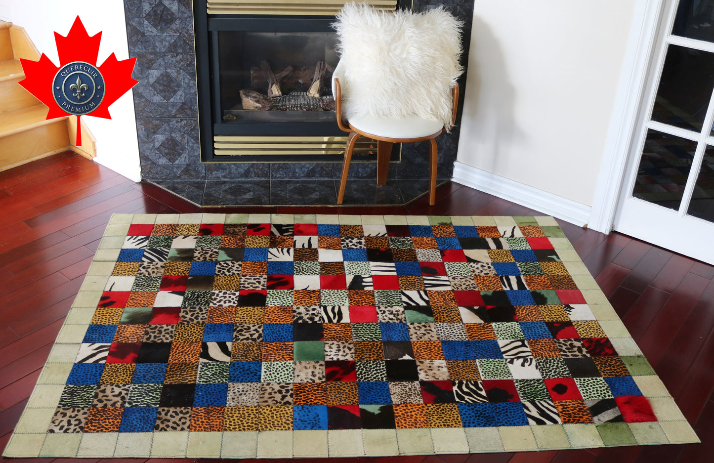 99465 Cowhide rug Patchwork Collection Quebecuir Premium