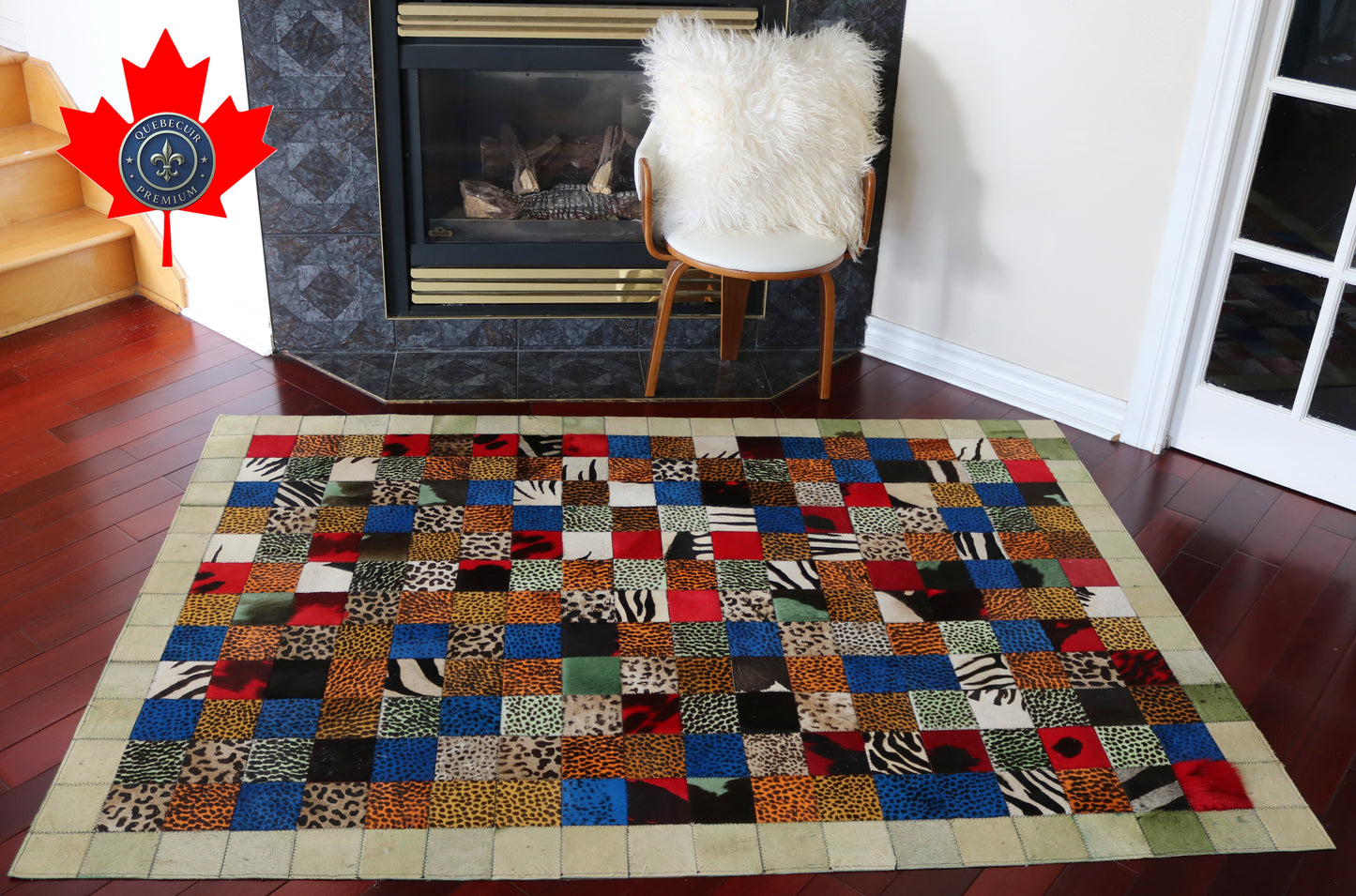 99465 Cowhide rug Patchwork Collection Quebecuir Premium