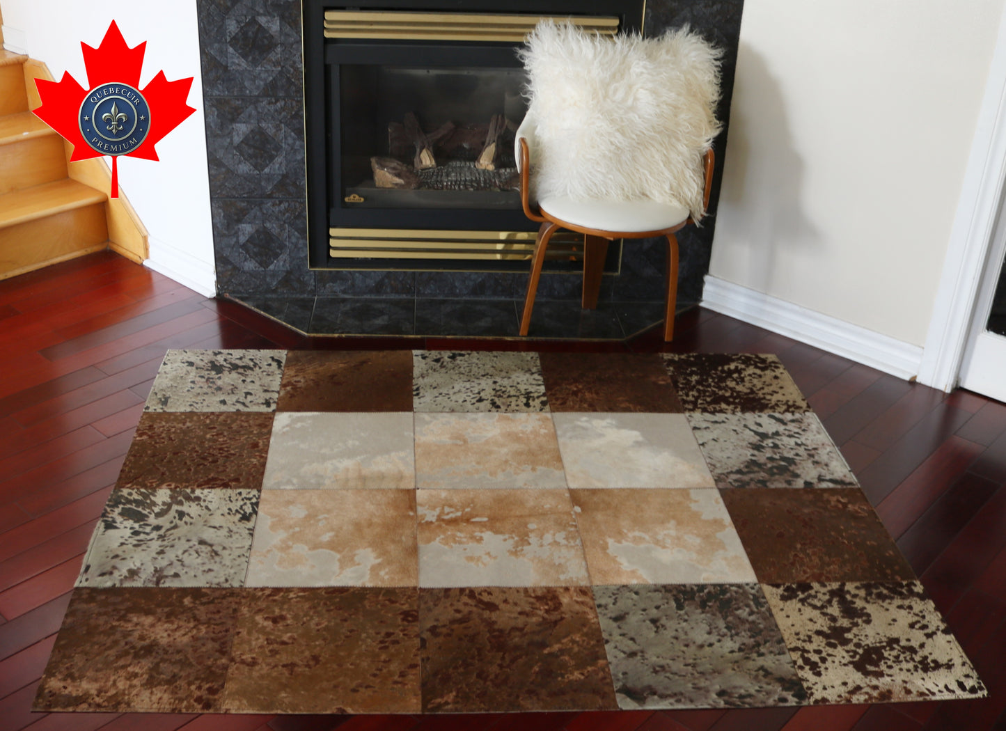 99468 Cowhide rug Patchwork Collection Quebecuir Premium