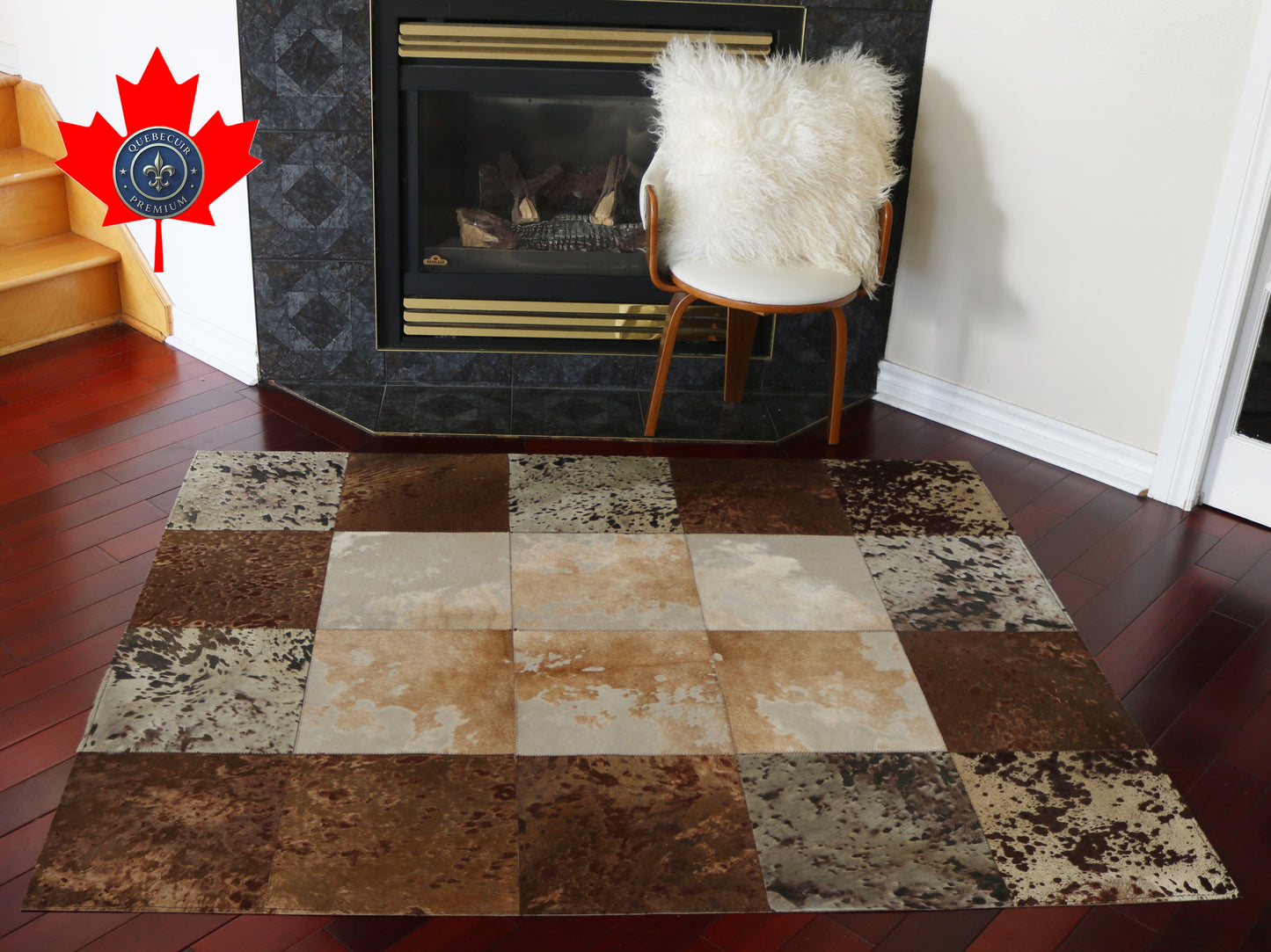 99468 Cowhide rug Patchwork Collection Quebecuir Premium