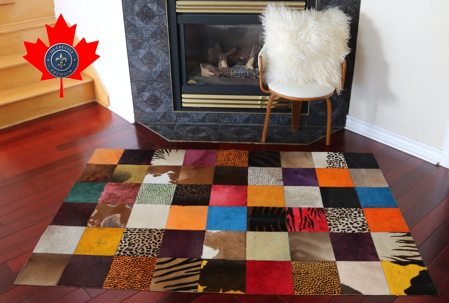 99469 Cowhide rug Patchwork Collection Quebecuir Premium