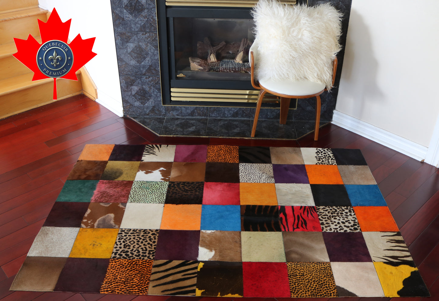 99469 Cowhide rug Patchwork Collection Quebecuir Premium