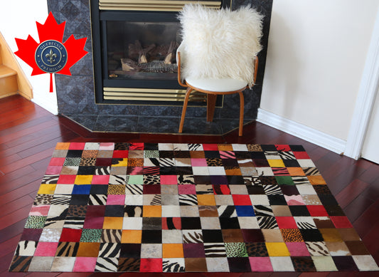 99480  Cowhide rug Patchwork Collection Quebecuir Premium