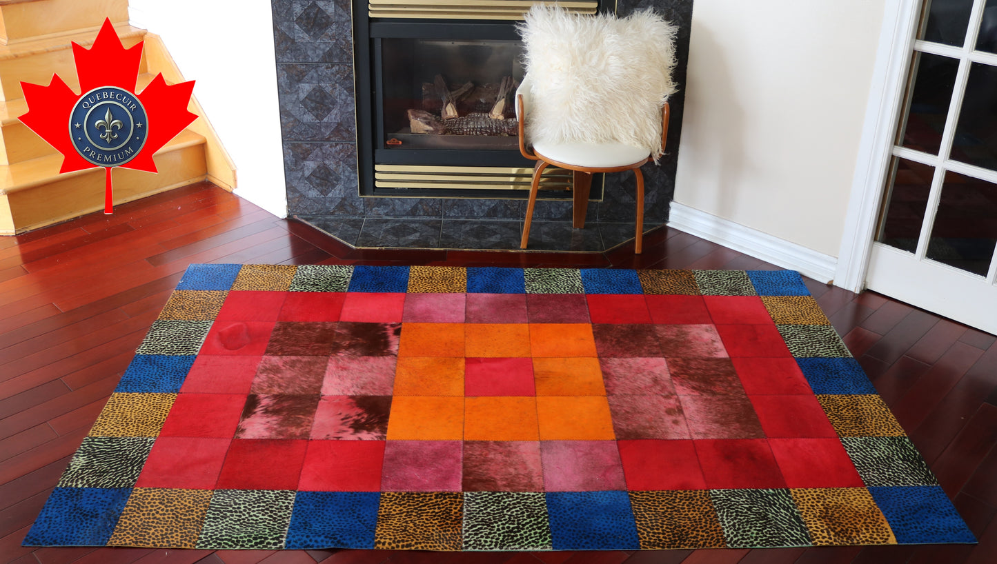 99488 Cowhide rug Patchwork Collection Quebecuir Premium