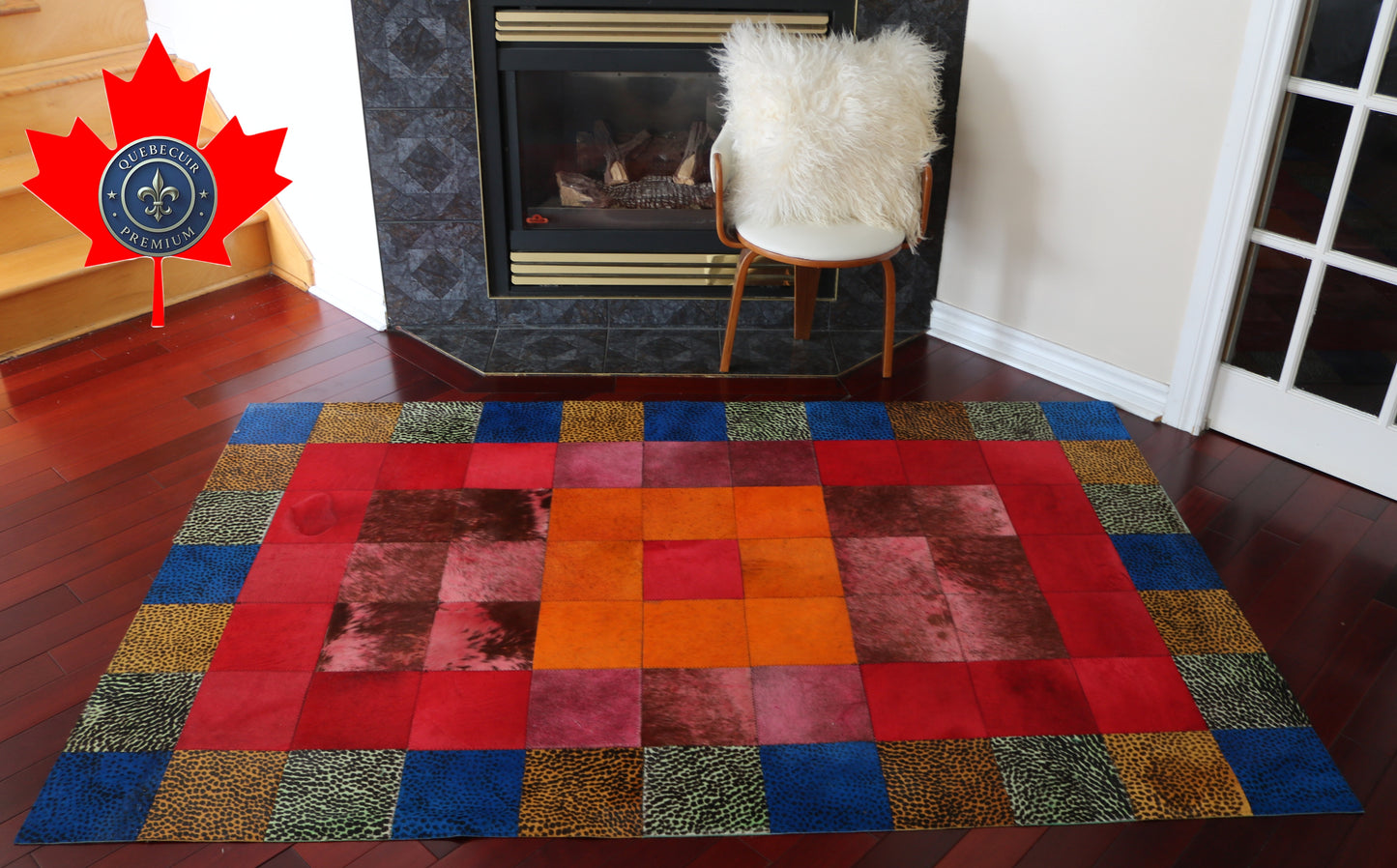 99488 Cowhide rug Patchwork Collection Quebecuir Premium