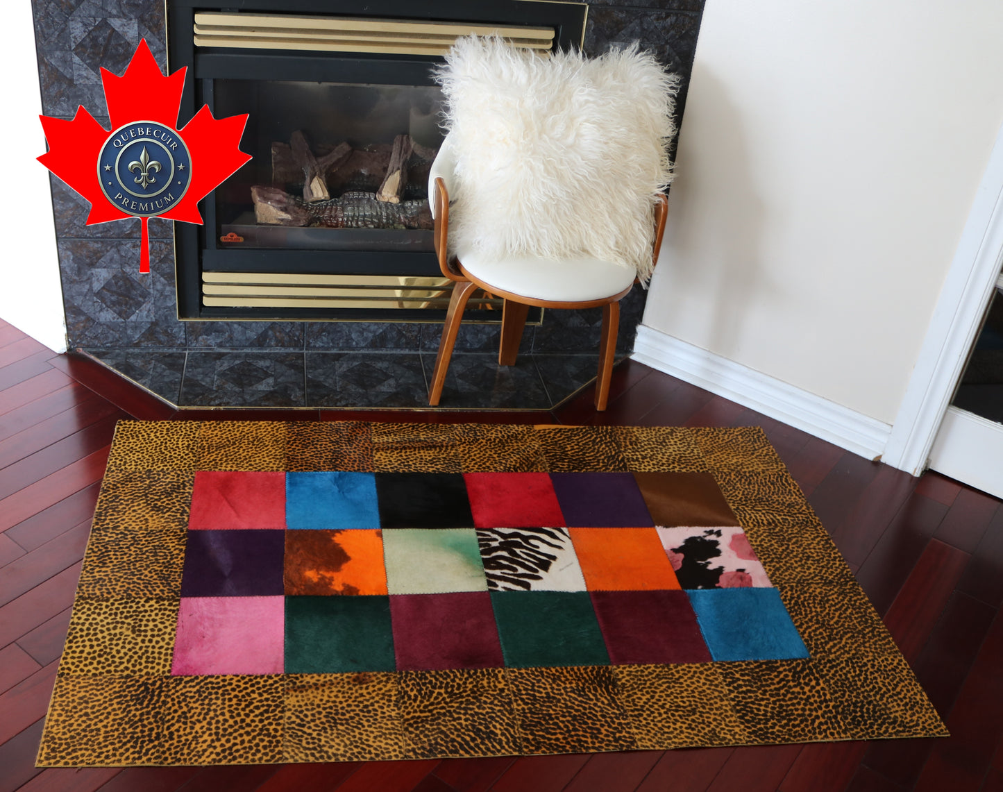 99489 Cowhide rug Patchwork Collection Quebecuir Premium
