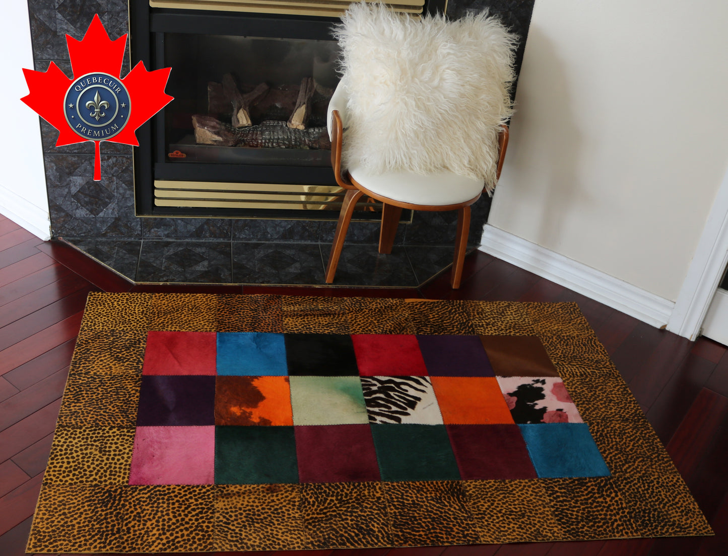99489 Cowhide rug Patchwork Collection Quebecuir Premium