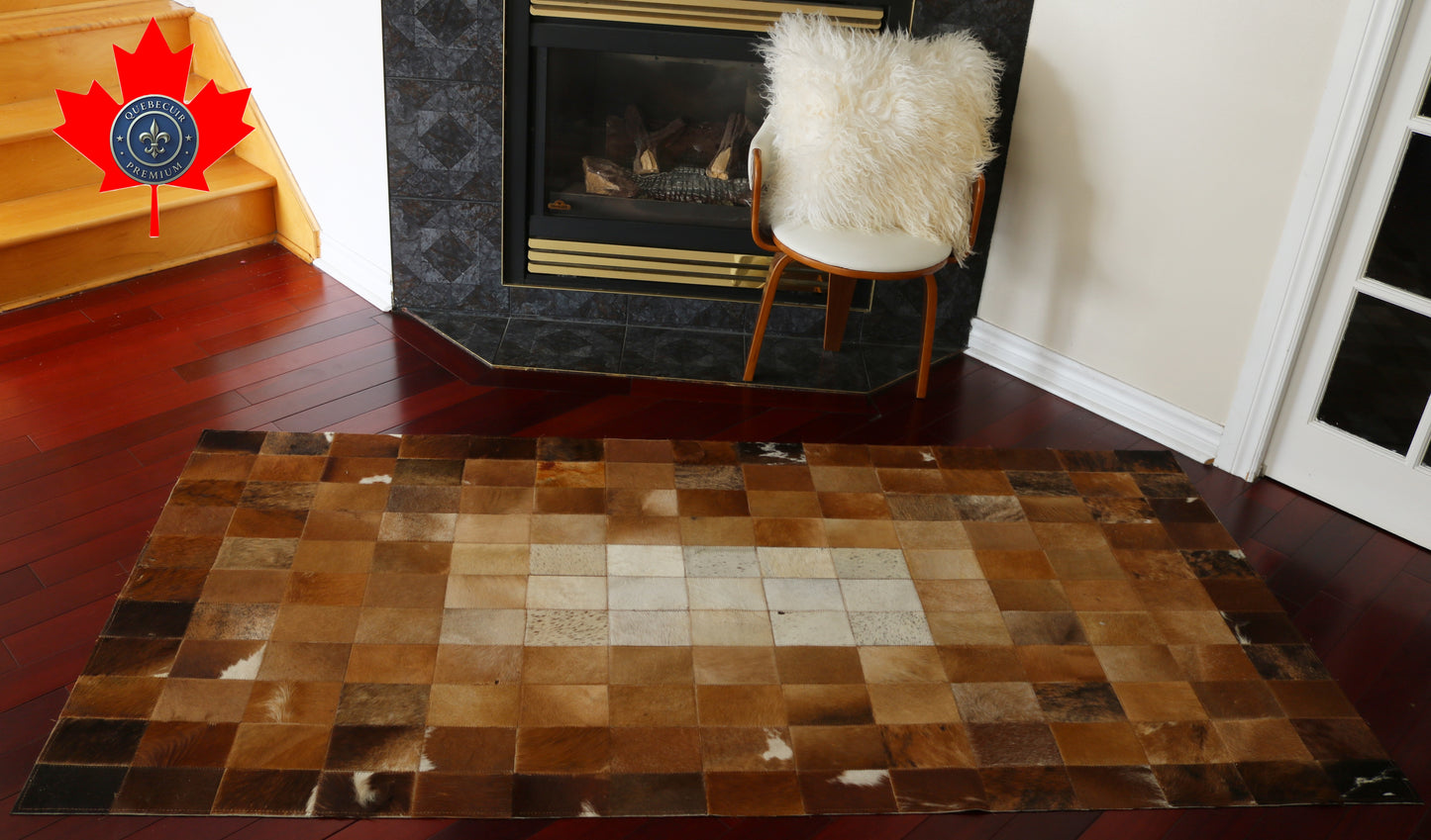 99490 Cowhide rug Patchwork Collection Quebecuir Premium