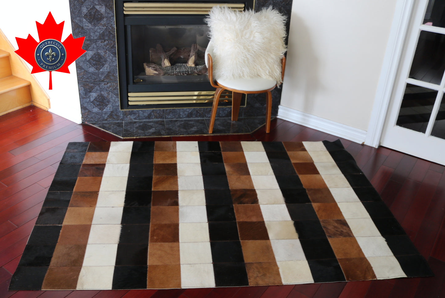 99492 Cowhide rug Patchwork Collection Quebecuir Premium