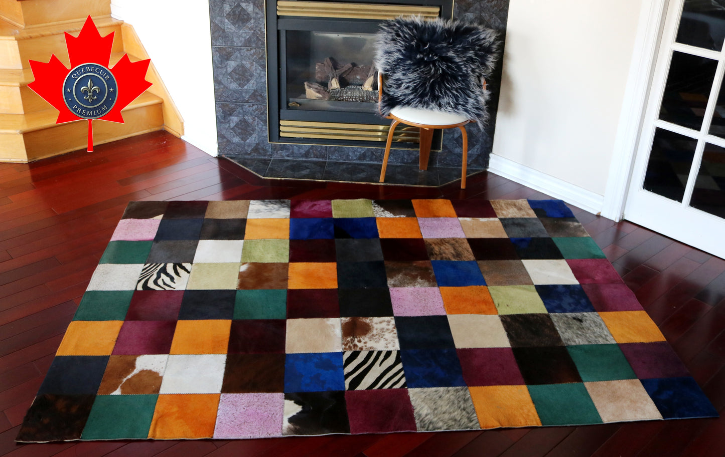 99498 Cowhide rug Patchwork Collection Quebecuir Premium