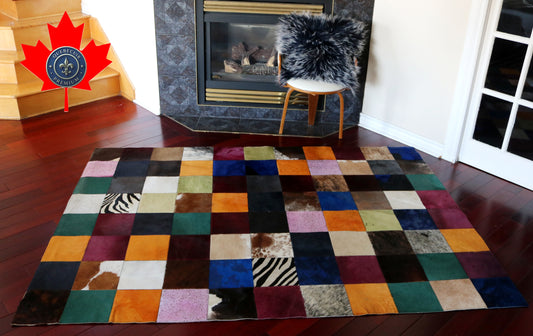99498 Cowhide rug Patchwork Collection Quebecuir Premium