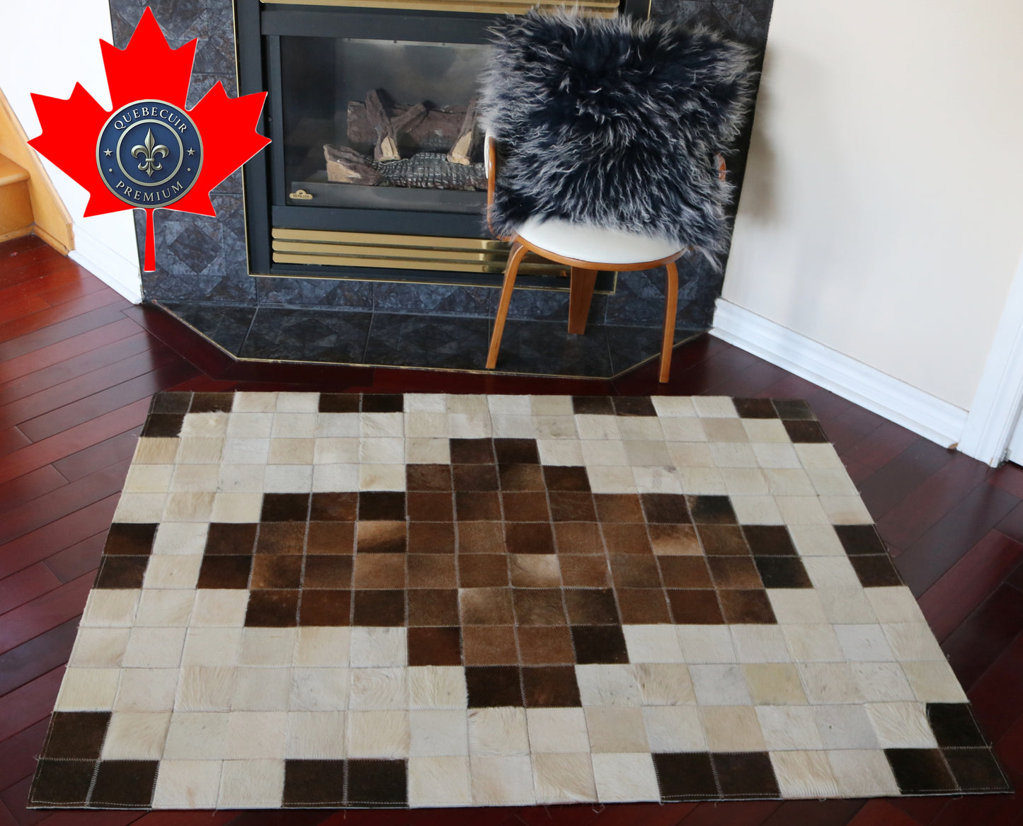 99501 Cowhide rug Patchwork Collection Quebecuir Premium