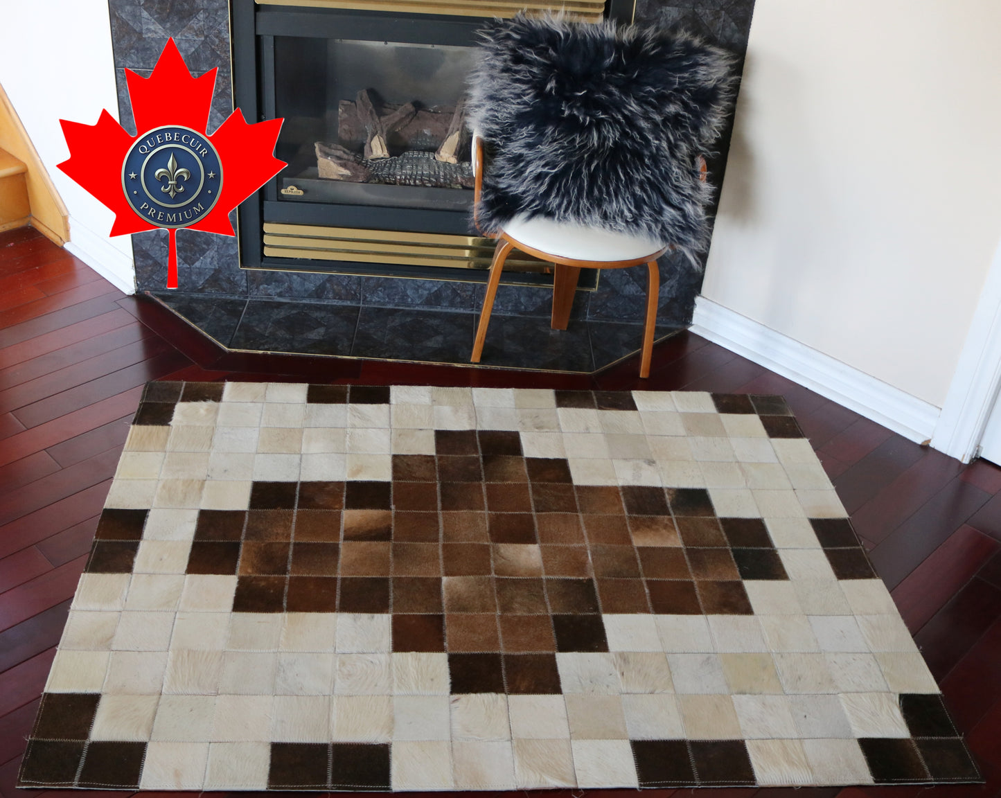 99501 Cowhide rug Patchwork Collection Quebecuir Premium