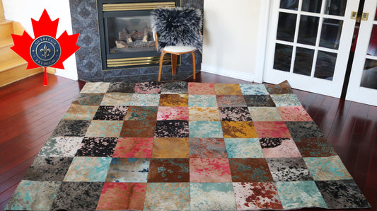 99503 Cowhide rug Patchwork Collection Quebecuir Premium