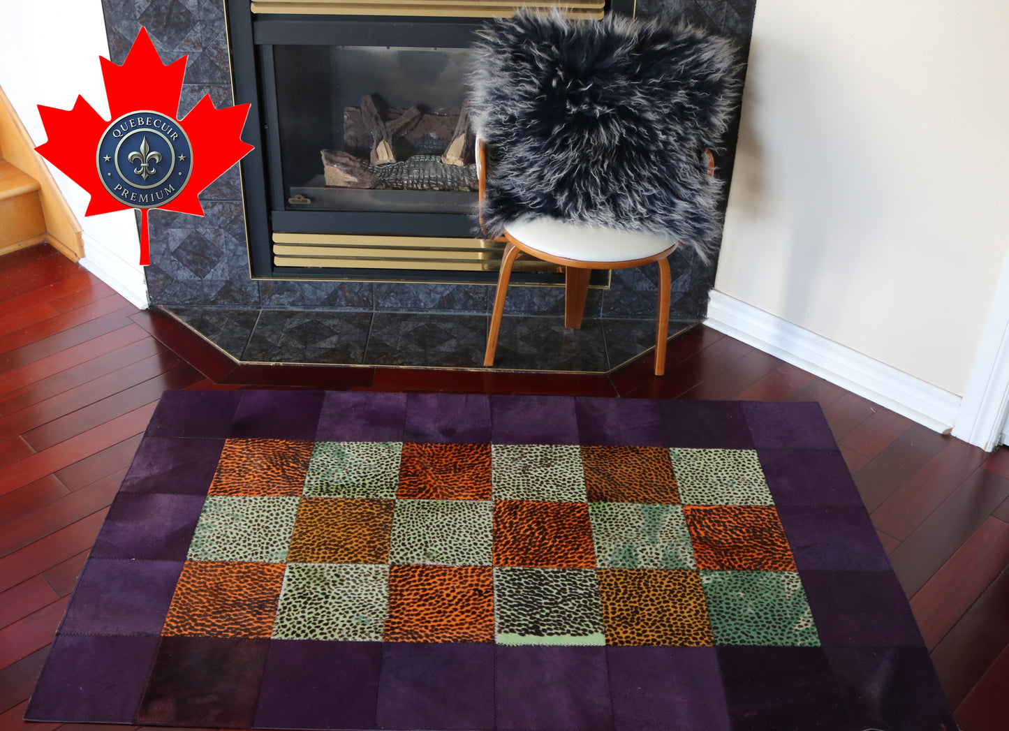 99505 Cowhide rug Patchwork Collection Quebecuir Premium