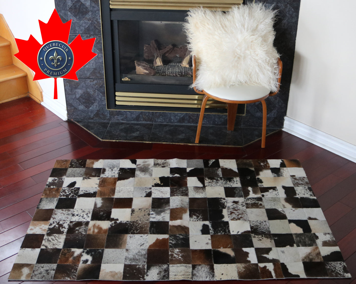 99514 Cowhide rug Patchwork Collection Quebecuir Premium