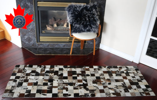 99516 Cowhide rug Patchwork Collection Quebecuir Premium RUNNER