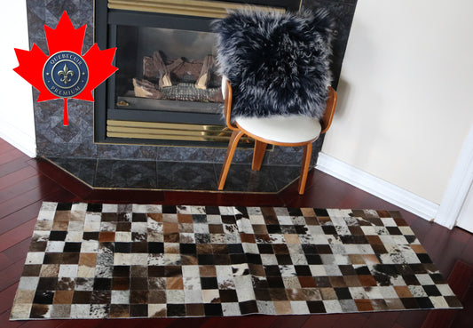 99517 Cowhide rug Patchwork Collection Quebecuir Premium RUNNER