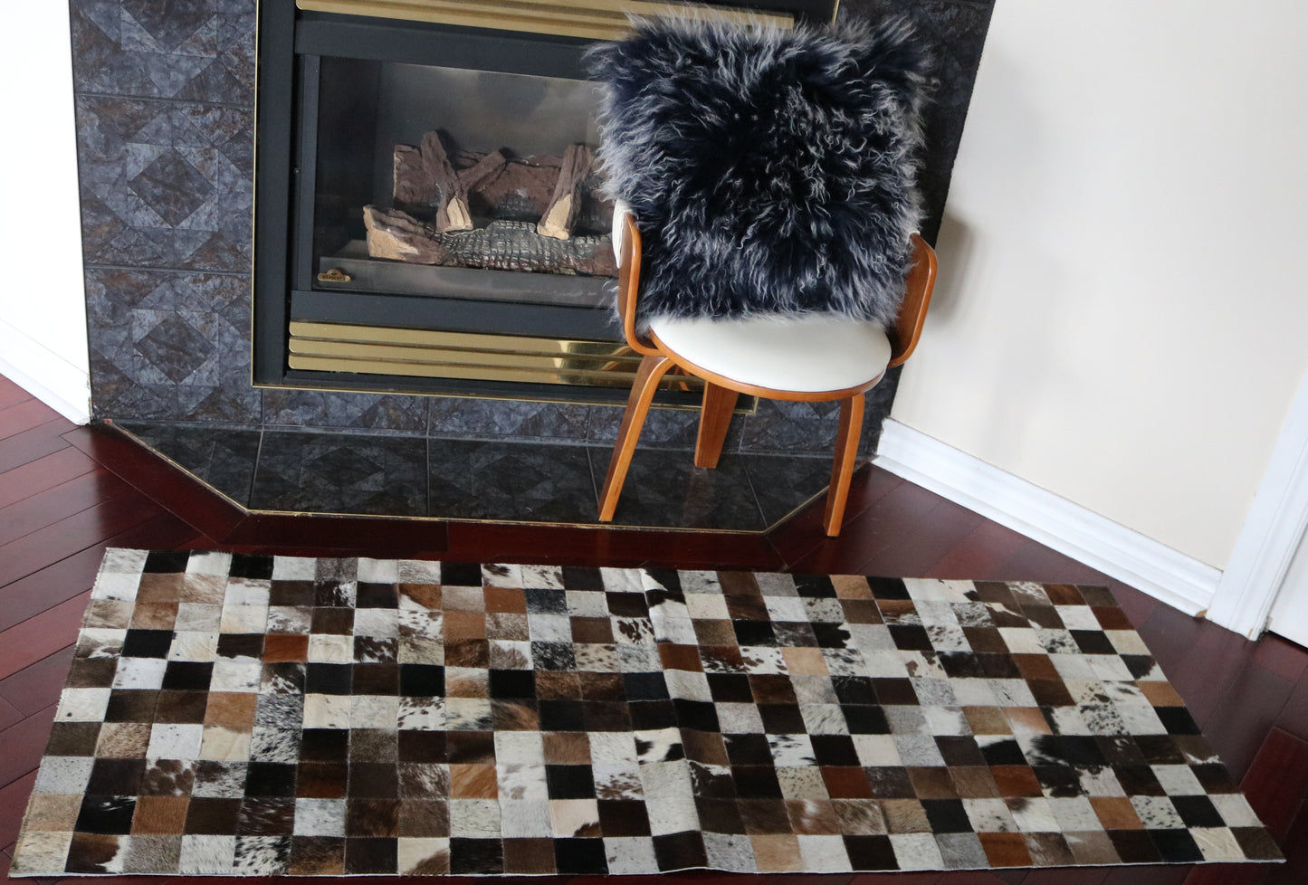 99517 Cowhide rug Patchwork Collection Quebecuir Premium RUNNER