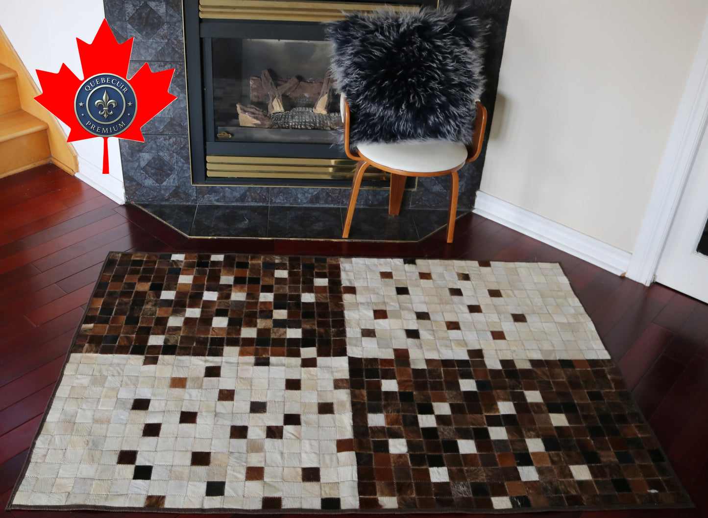 99521 Cowhide rug Patchwork Collection Quebecuir Premium