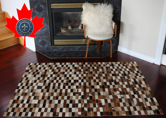 99523 Cowhide rug Patchwork Collection Quebecuir Premium