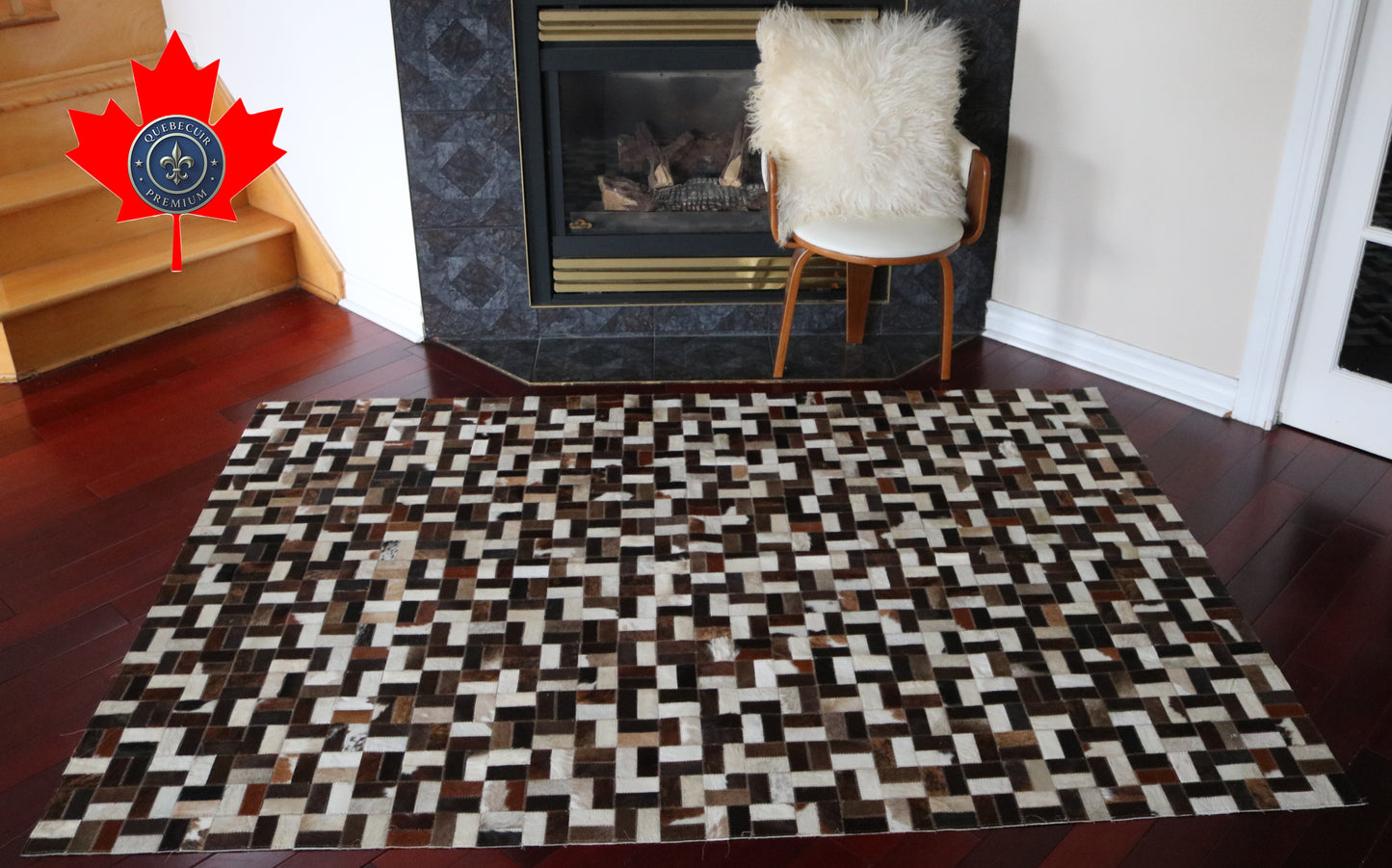 99530 Cowhide rug Patchwork Collection Quebecuir Premium