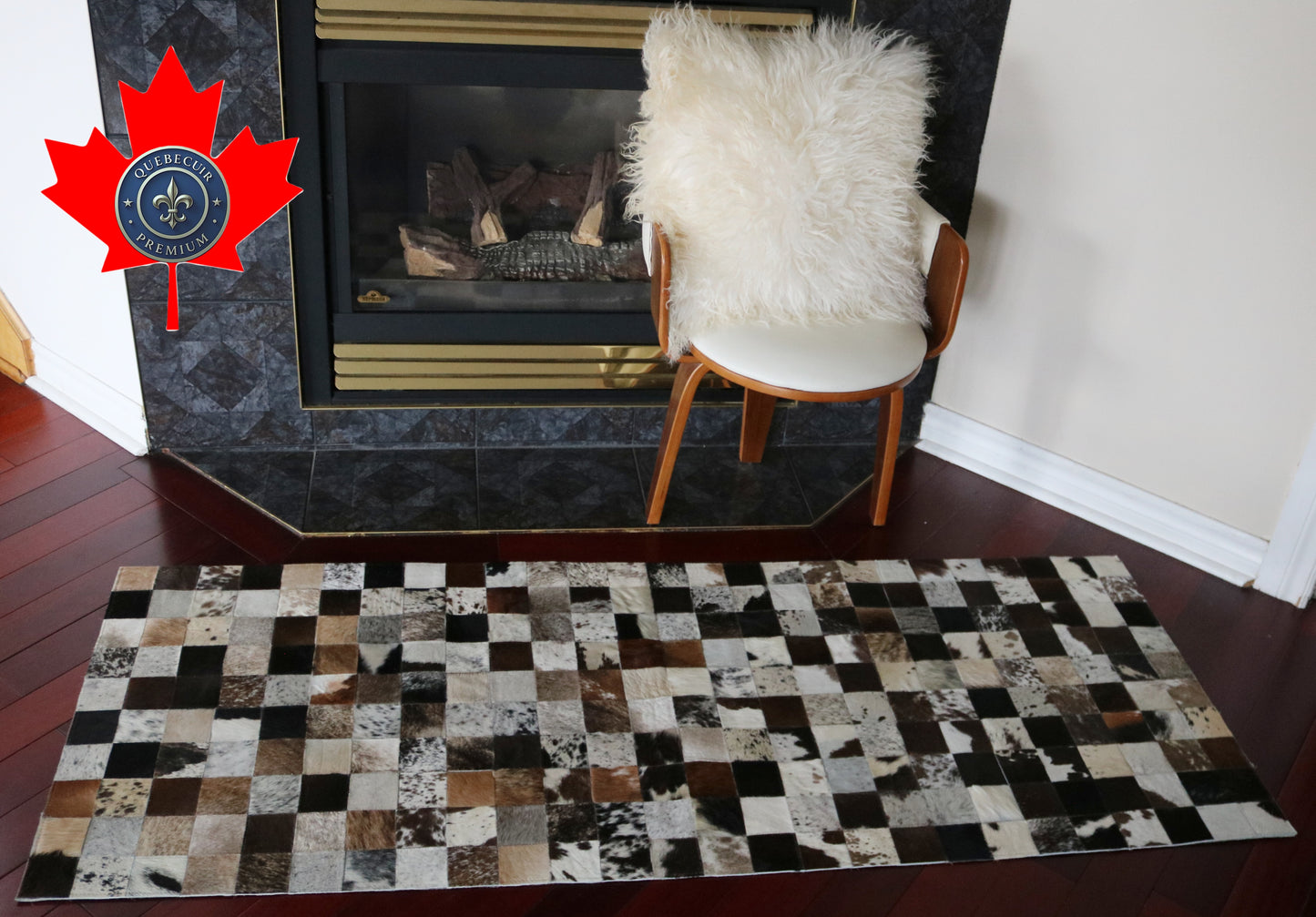 99533 Cowhide rug Patchwork Collection Quebecuir Premium RUNNER