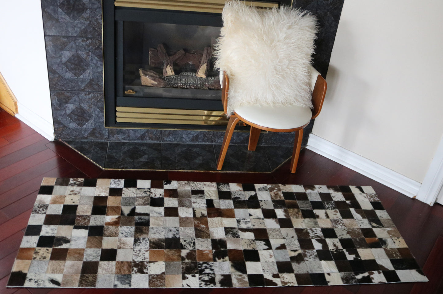 99533 Cowhide rug Patchwork Collection Quebecuir Premium RUNNER