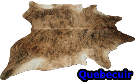 98073 - Cowhide Rug Tapis Peau de Vache BRINDLE LIGHT XXL  - Collection Quebecuir Premium