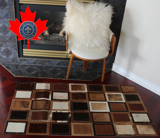 99542 Cowhide rug Patchwork Collection Quebecuir Premium RUNNER