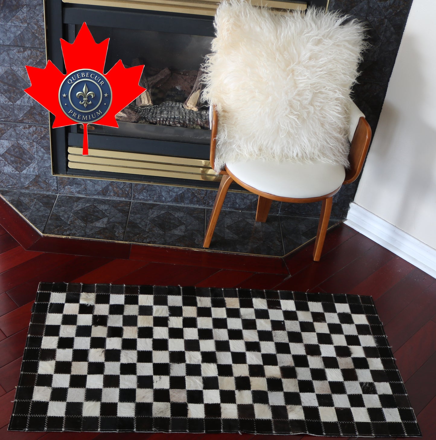 99543 Cowhide rug Patchwork Collection Quebecuir Premium RUNNER