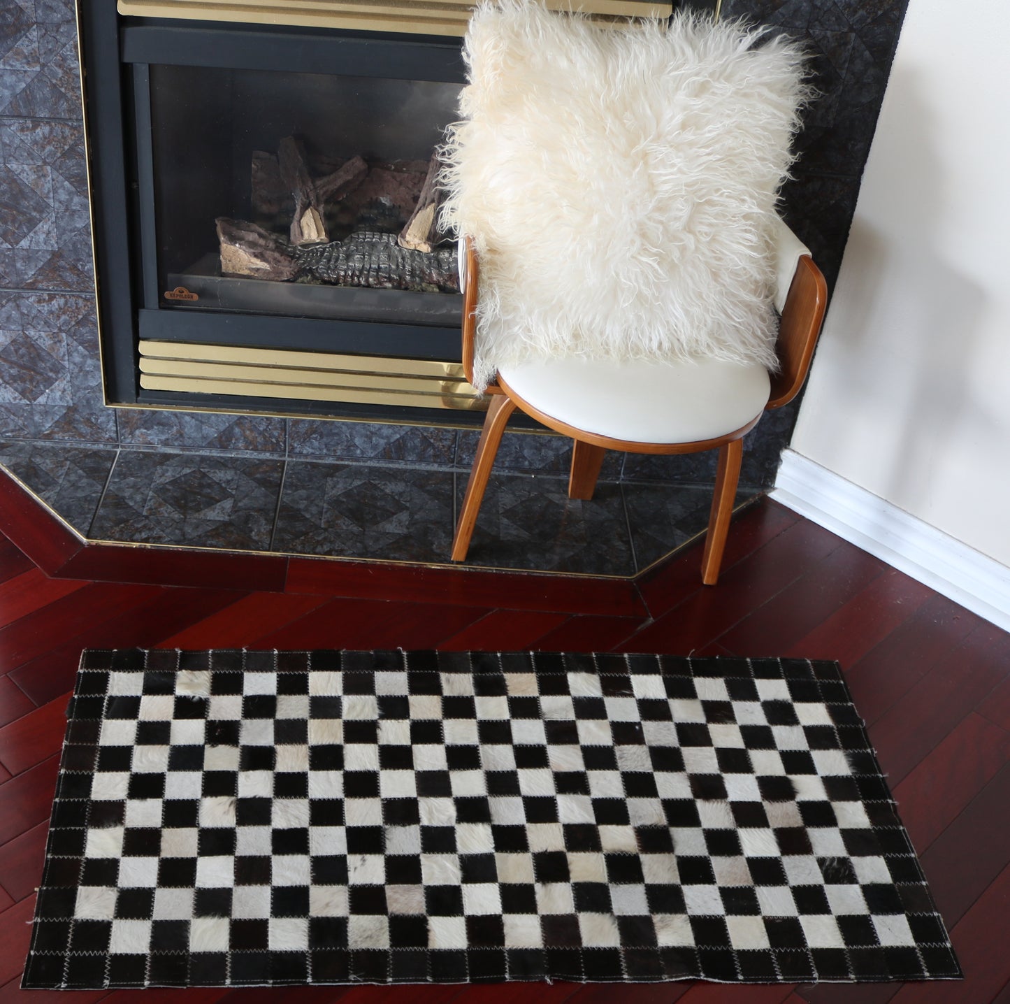 99543 Cowhide rug Patchwork Collection Quebecuir Premium RUNNER