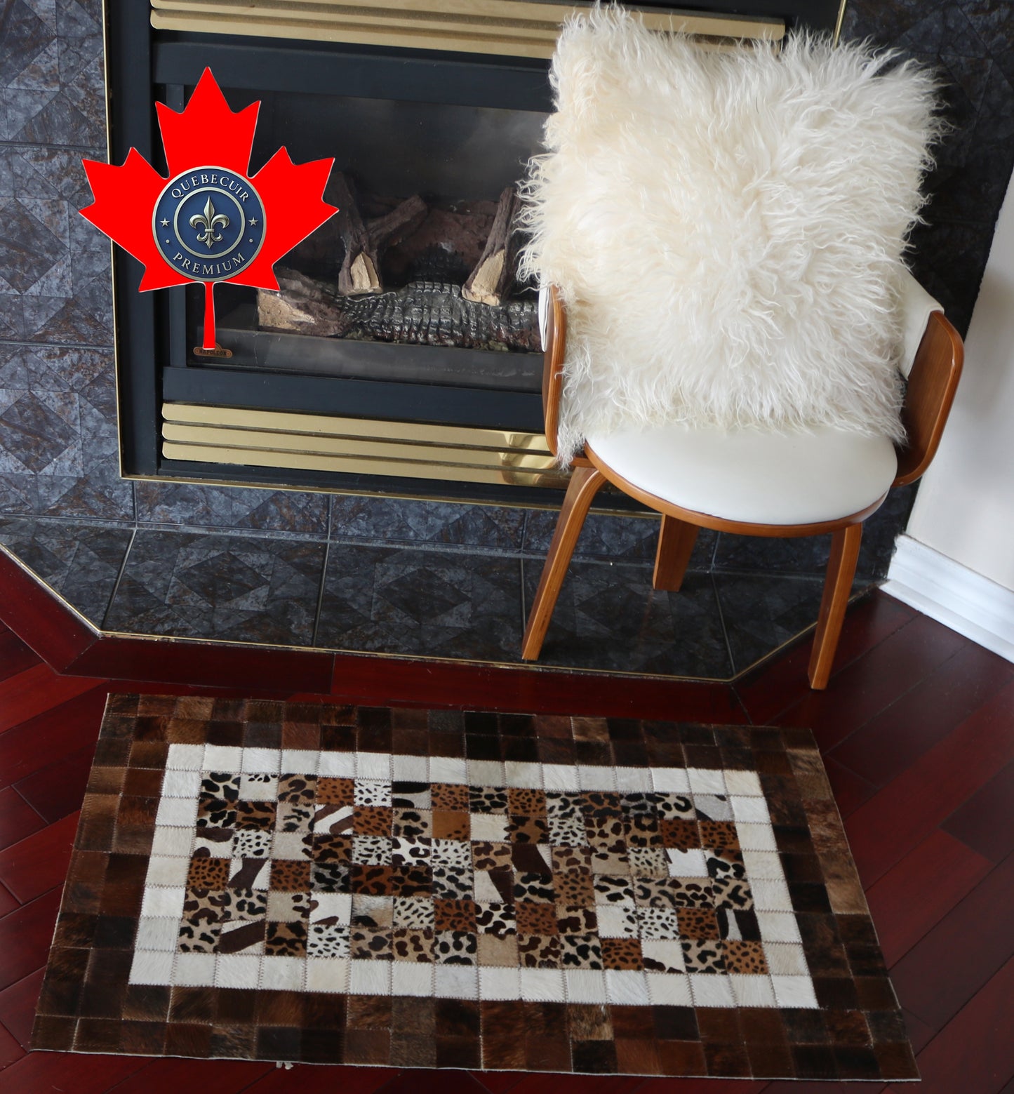 99544 Cowhide rug Patchwork Collection Quebecuir Premium RUNNER