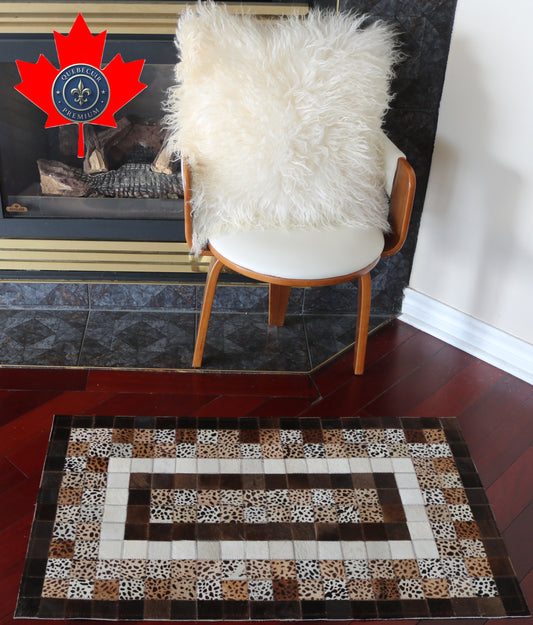 99545 Cowhide rug Patchwork Collection Quebecuir Premium RUNNER