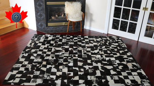 99558 Cowhide rug Patchwork Collection Quebecuir Premium SUPER BIG SIZE XXXXL