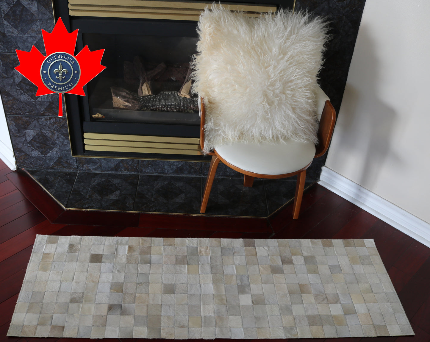 99559 Cowhide rug Patchwork Collection Quebecuir Premium RUNNER