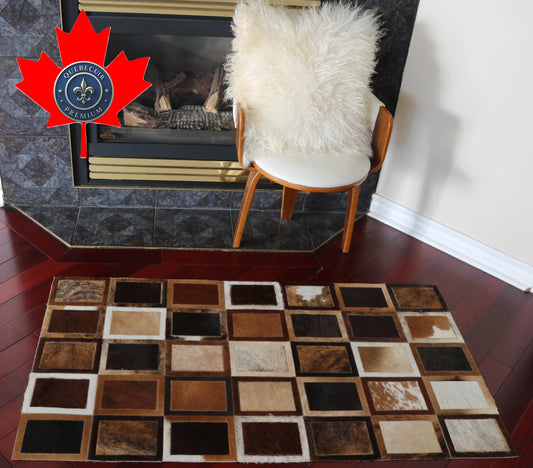 99563 Cowhide rug Patchwork Collection Quebecuir Premium RUNNER