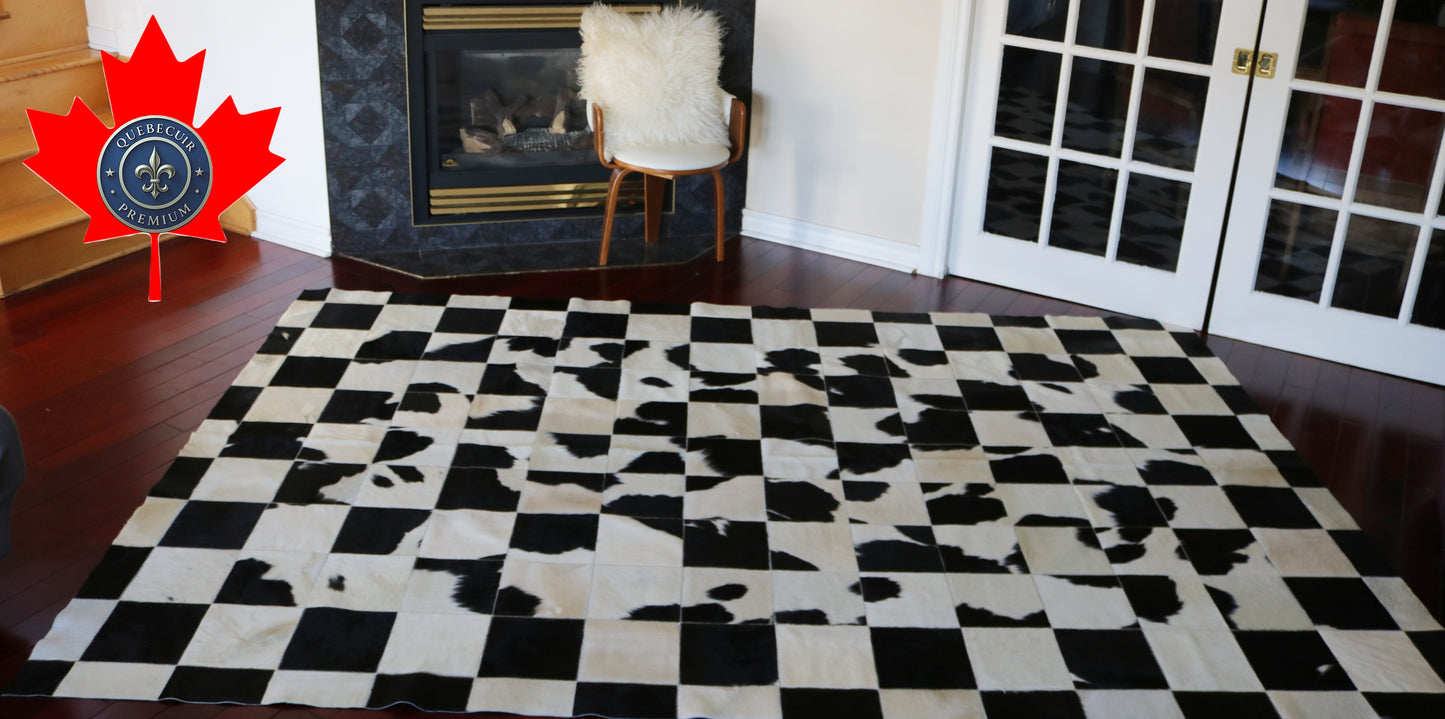 99568 Cowhide rug Patchwork Collection Quebecuir Premium SUPER BIG SIZE XXXL
