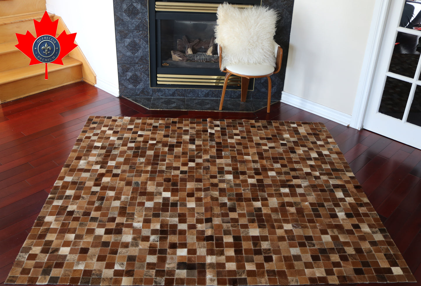 99573 Cowhide rug Patchwork Collection Quebecuir Premium