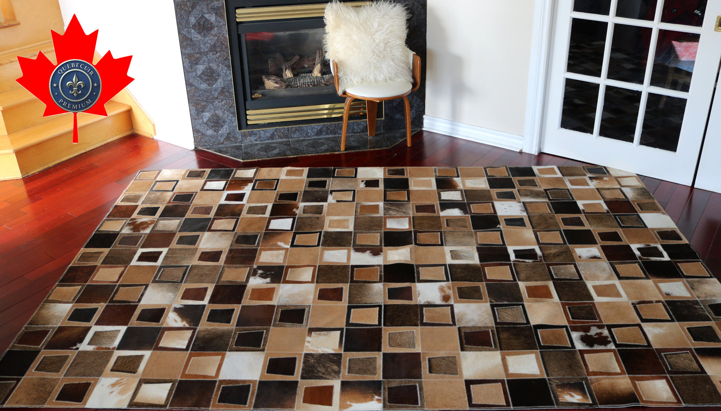 99575 Cowhide rug Patchwork Collection Quebecuir Premium SUPER BIG SIZE XXXL