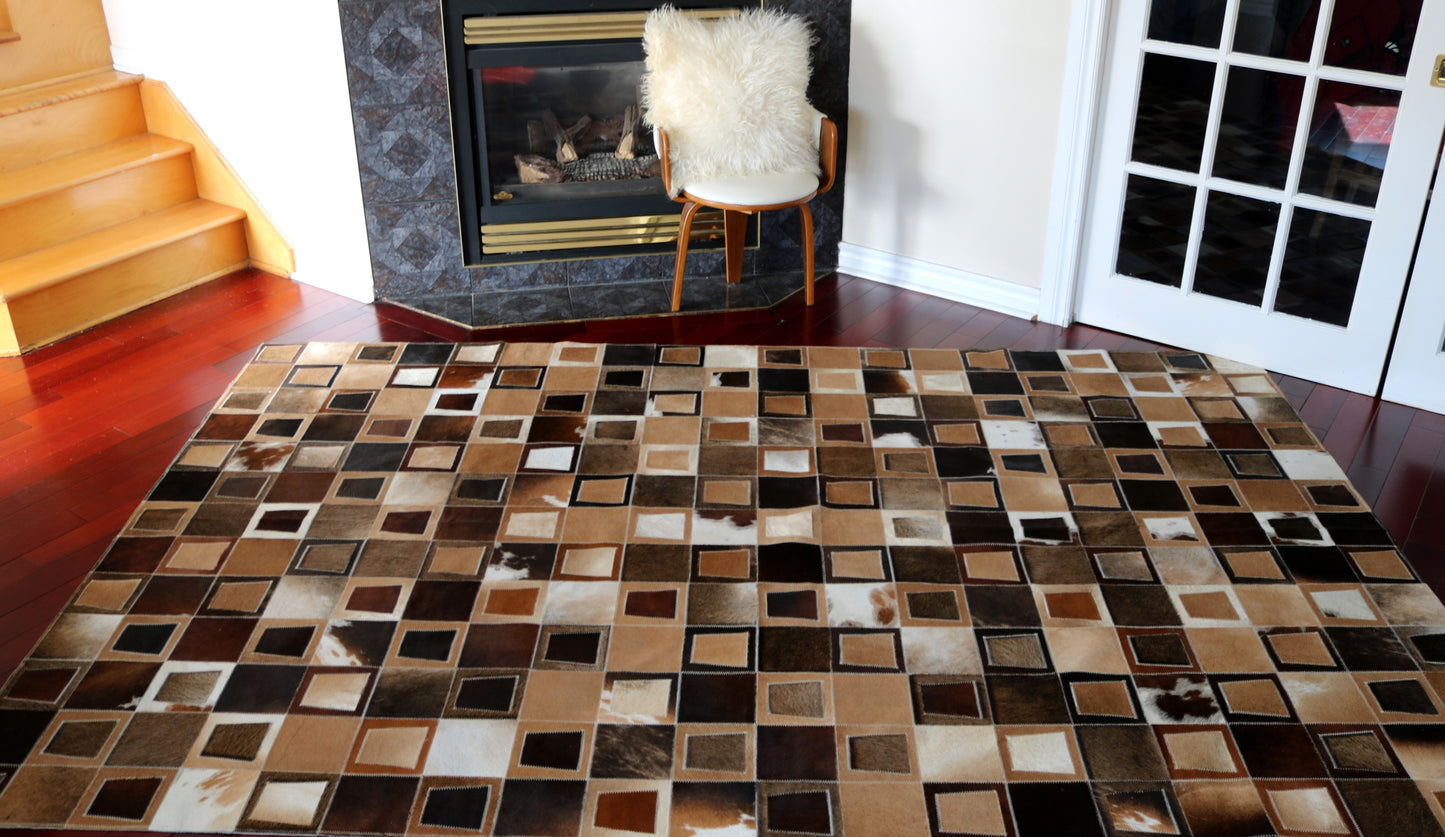 99575 Cowhide rug Patchwork Collection Quebecuir Premium SUPER BIG SIZE XXXL