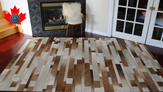 99576 Cowhide rug Patchwork Collection Quebecuir Premium SUPER BIG SIZE XXXL