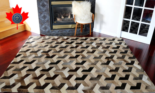 99578 Cowhide rug Patchwork Collection Quebecuir Premium SUPER BIG SIZE XXXL