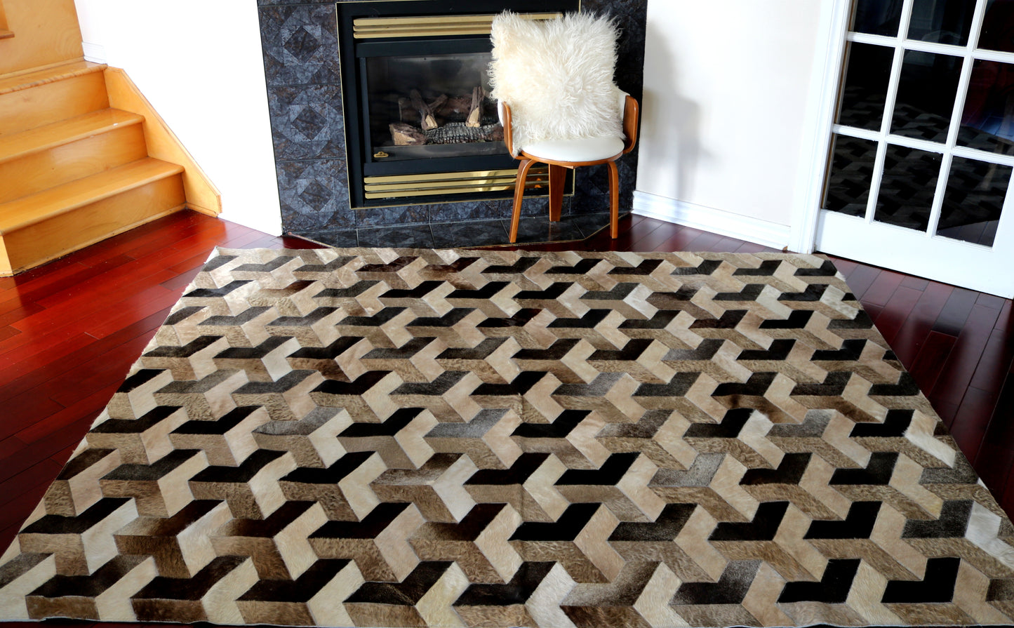 99578 Cowhide rug Patchwork Collection Quebecuir Premium SUPER BIG SIZE XXXL