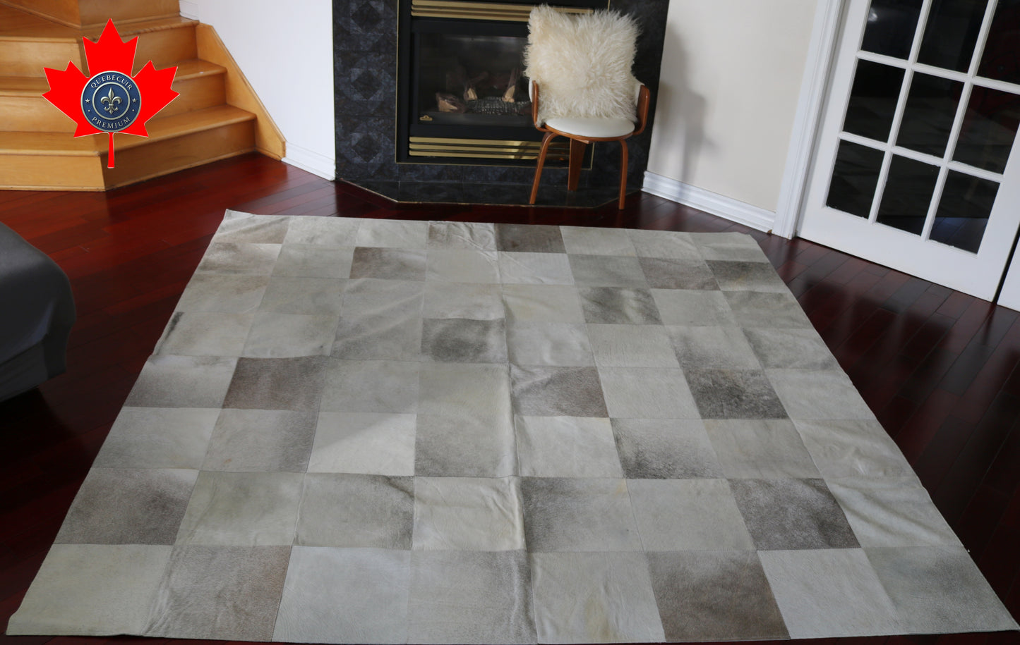 99583 Cowhide rug Patchwork Collection Quebecuir Premium   SUPER BIG SIZE XXXL