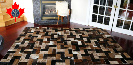 99600 Cowhide rug Patchwork Collection Quebecuir Premium SUPER BIG SIZE XXXL