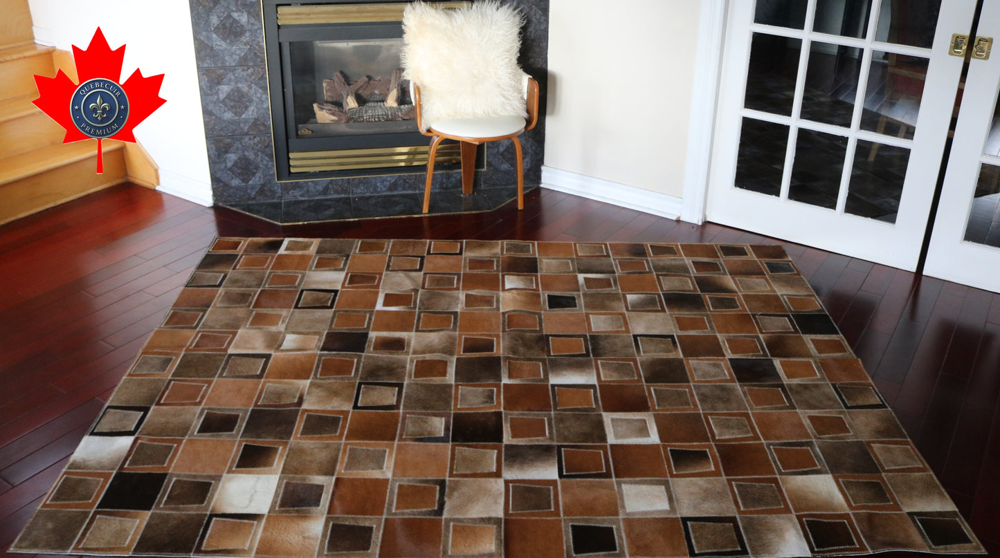 99601 Cowhide rug Patchwork Collection Quebecuir Premium SUPER BIG SIZE XXXL