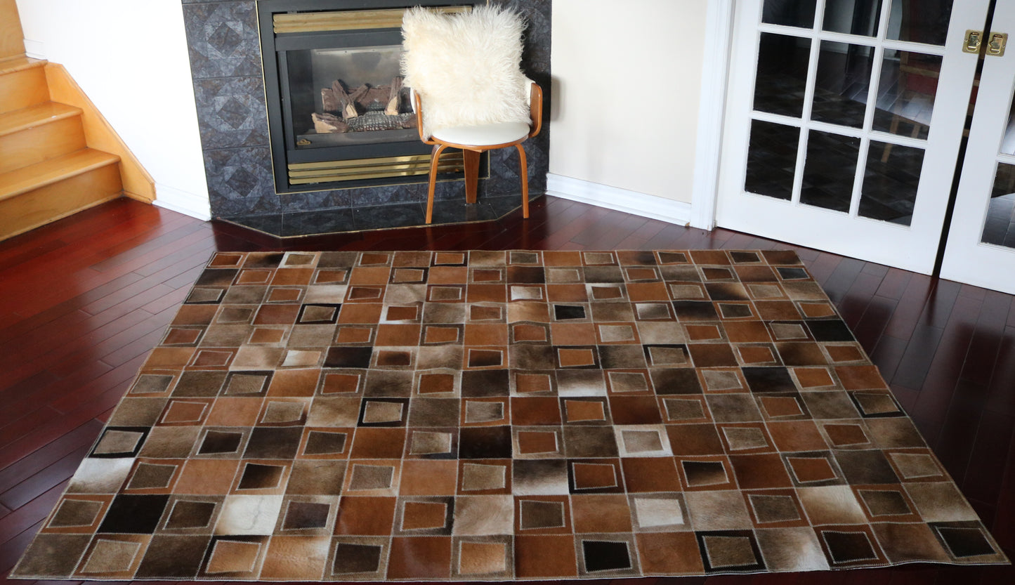 99601 Cowhide rug Patchwork Collection Quebecuir Premium SUPER BIG SIZE XXXL